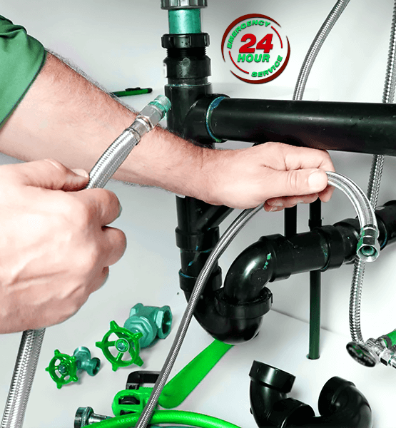 Plumber installing valve