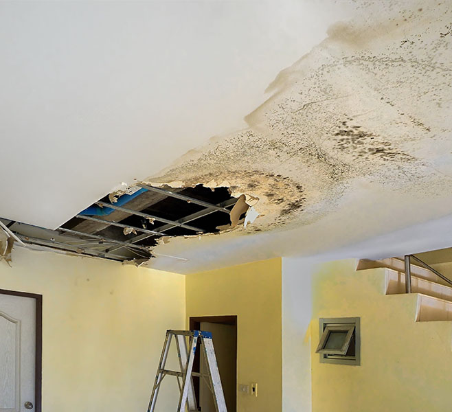 water damage from ceiling