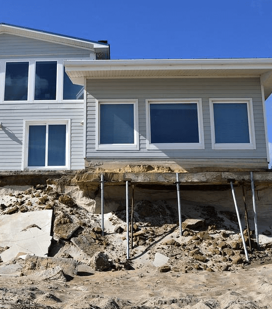 Foundation damage under the house