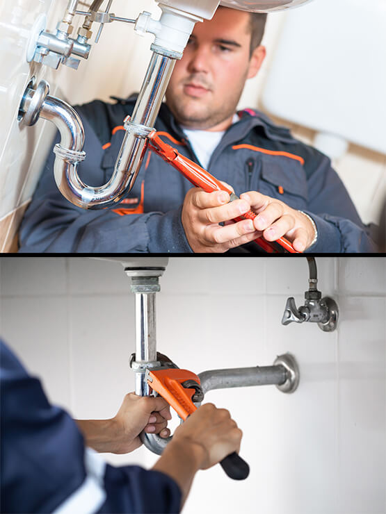 plumber repair leaking pipe