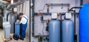 professional installing water softener system
